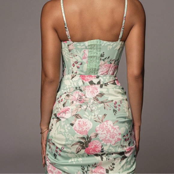 NWT JLUXLABEL Ivana Bustier Corset Top in Mint Floral Spring Size Large - Picture 7 of 15
